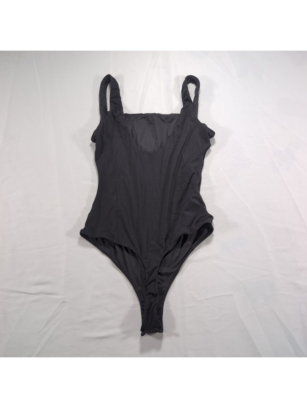 Pattern Hour Black Square Neck Mousse Bodysuit Size Small